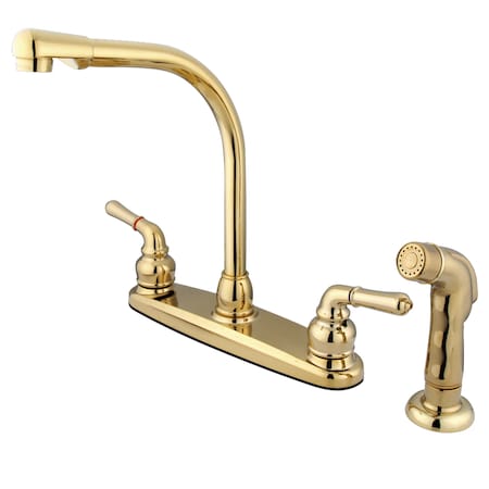 Kingston Brass Magellan Centerset Kitchen Faucet, Polished Brass KB752SP